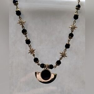 Art Deco style Black Crystal necklace